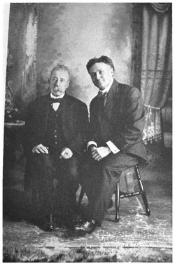 Fig 8: Ira Erastus Davenport and Houdini, Taken on July 5, 1911. The last photograph of the old showman